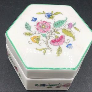 MINTON English Bone China Keepsake Trinket Box Haddon Hall 2x3 Hexagon Pristine